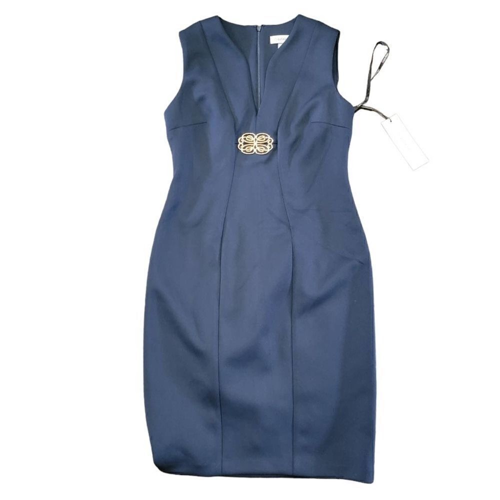 New Calvin Klein Women's Embellished Sheath Dress SZ 8 - Picture 4 of 7